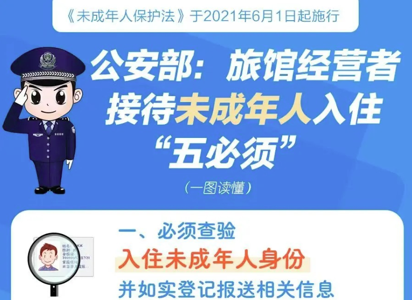 旅馆接待未成年人“五必须”