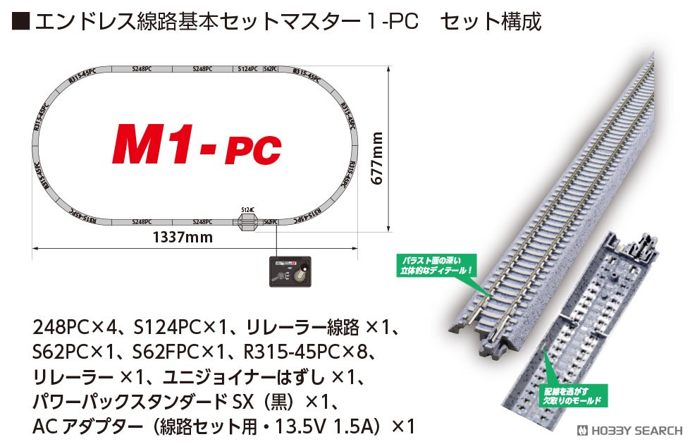 UNITRACK [M1-PC] エンドレス線路基本セットマスター1-PC (マスター1) (鉄道模型) その他の画像1