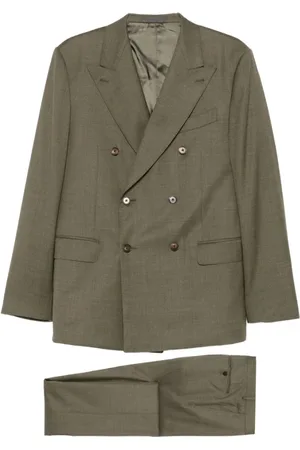 CARUSO Heren, Pakken, Groen, Maat: L Wol