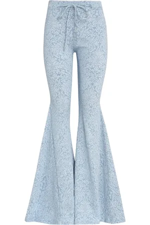 AMIR SLAMA X Astrid broek met trekkoord en bloemen jacquard