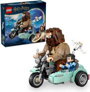Giocattolo LEGO Harry Potter Giro sul Sidecar di Hagrid e Harry, Moto Giocattolo con Sidecar e Edvige, Regalo di Compleanno 76443 LEGO