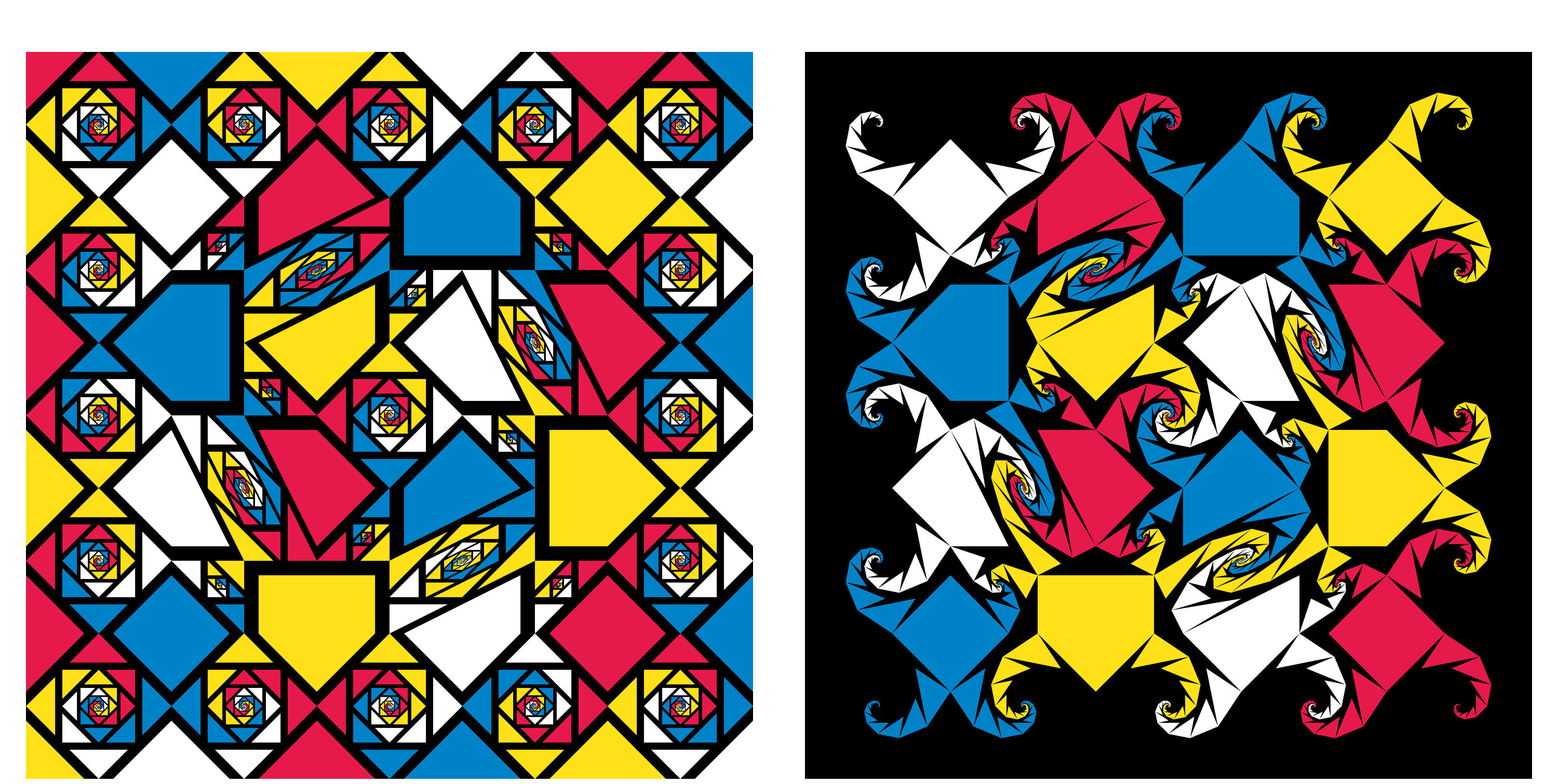 Jos Vromans | Math Art | Polygonal Tessellation I - A & B (2021)