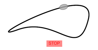 red 'stop' button after start