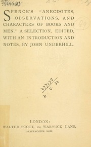 Cover of edition anecdotesobserva00spenuoft