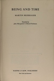 Cover of edition beingtime00heid