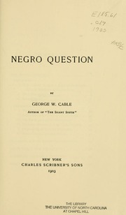 Cover of edition negroquestio00cabl