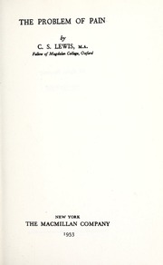 Cover of edition problemofpai00lewi