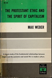 Cover of edition protestantethicsweberich