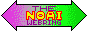 a two-sided arrow pointing left and right, coloured in a gradient from fluorescent green to purple. in the centre are the words THE / NO AI / WEBRING with the yellow, red-rimmed words NO AI expanding and shrinking rhythmically