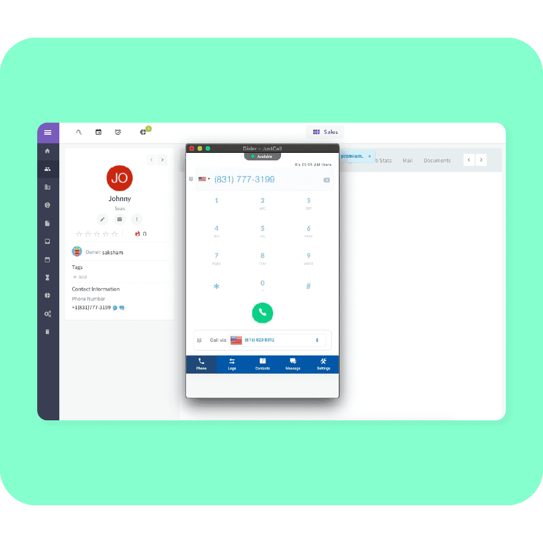 Integrate phone calls with Agile CRM