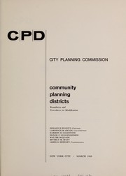 Cover of: Community planning districts: boundaries and procedures for modification