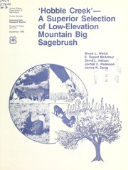 Cover of: Hobble Creek: a superior selection of low-elevation mountain big sagebrush