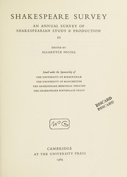 Cover of: Shakespeare Survey: an annual survey of Shakespearian study & production