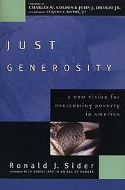 Cover of: Just Generosity: A New Vision for Overcoming Poverty in America