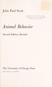 Cover of: Animal behavior.