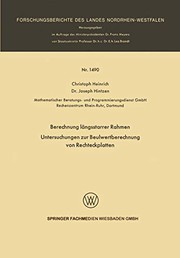 Cover of: Berechnung längsstarrer Rahmen / Untersuchungen zur Beulwertberechnung von Rechteckplatten