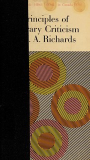 Cover of: Principles of literary criticism.