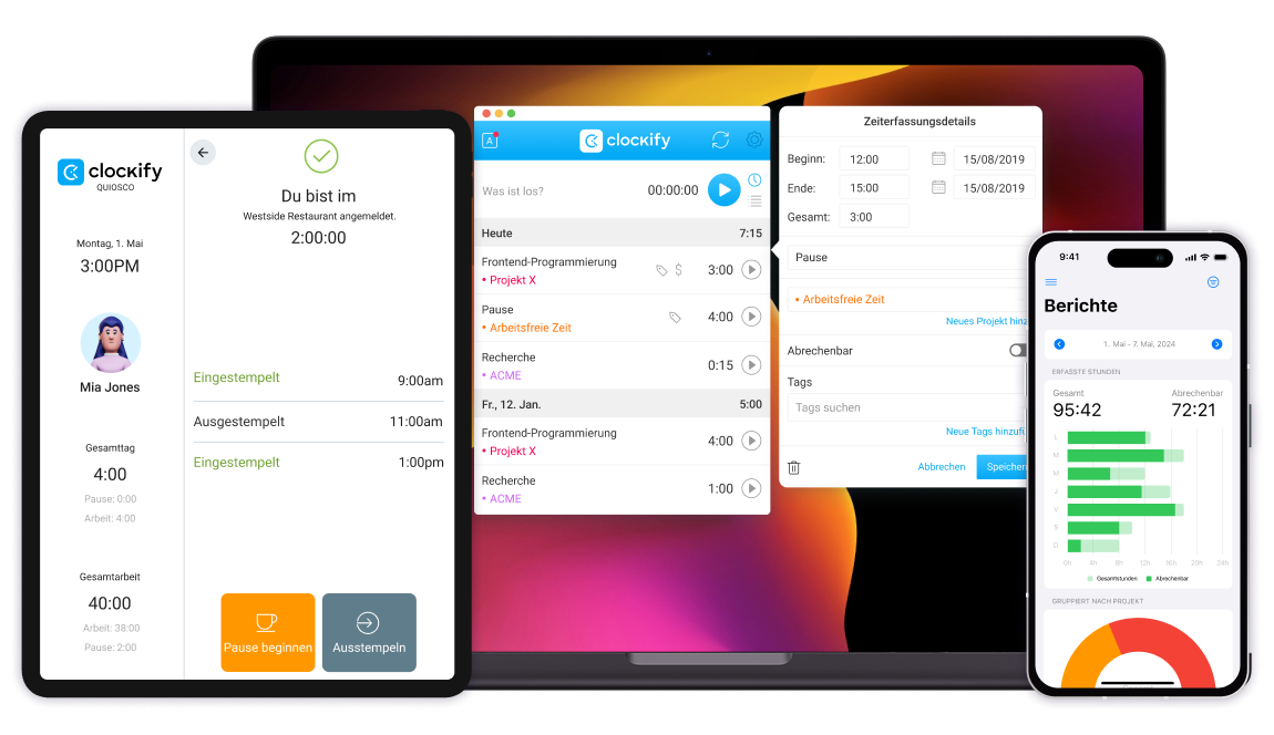 Zeiterfassung für Projekte Screenshot