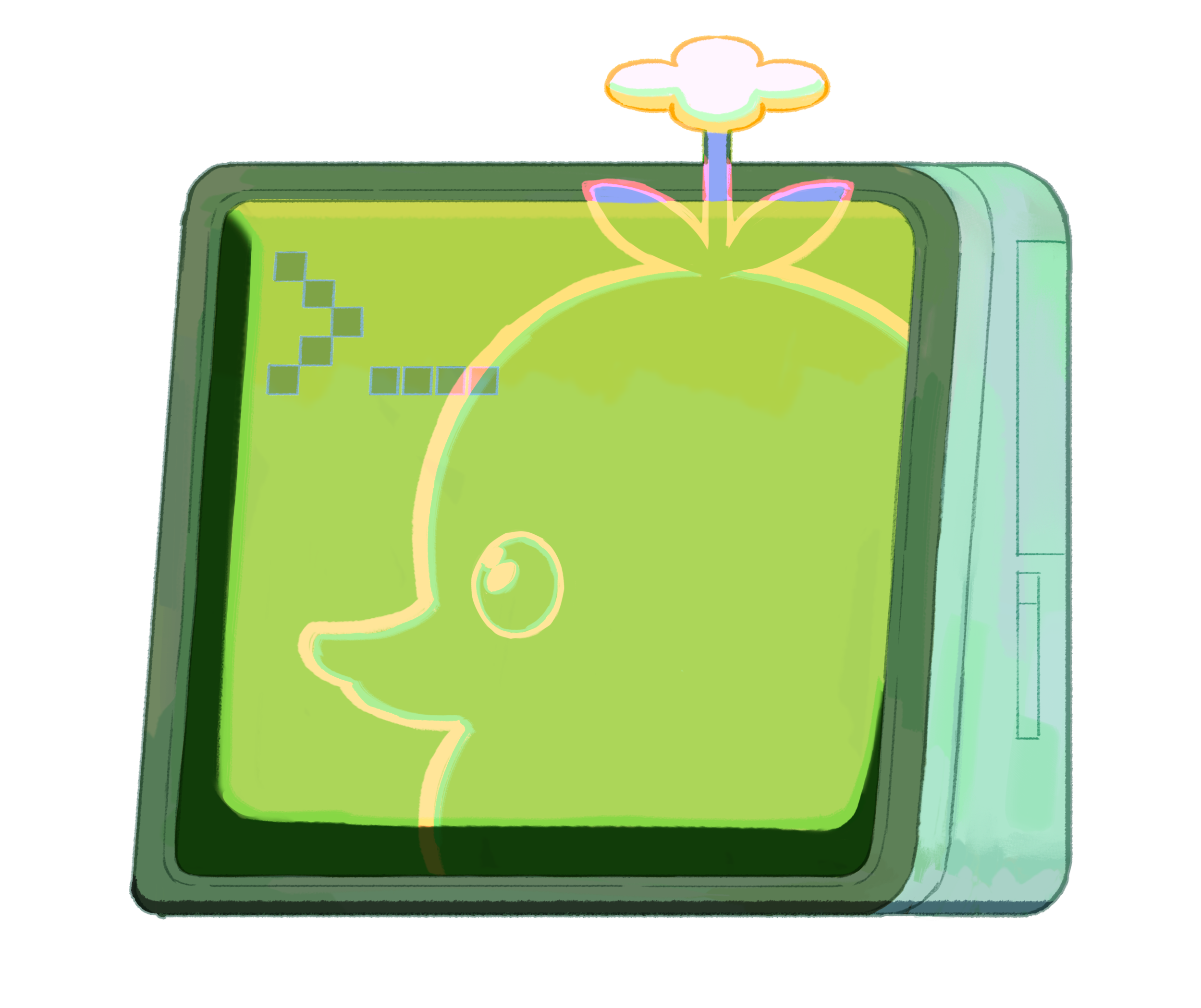 An illustration of a terminal with a familiar duck character