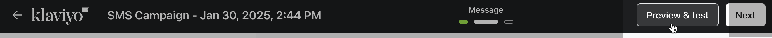 El botón de vista previa y prueba