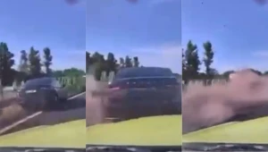 Fragmenty nagrania z kolizji