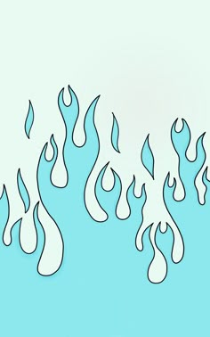 an abstract drawing of flames on a blue background