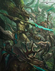 Old World Almanack – The awakening of the Wood Elves - Warhammer Community Warhammer Wood Elf Glade Guard, Swamp Dragon Fantasy Art, Warhammer Fantasy Druid, Wood Elf Warhammer, Dragon Ogre Warhammer, Warhammer Wood Elves Art, Warhammer Wood Elves Faction, Warhammer Wood Elves Army, Warhammer Wood Elf Army