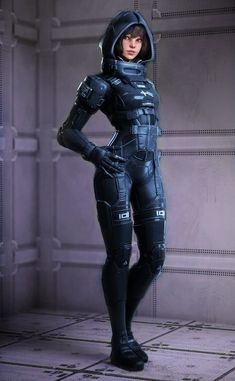 Scifi Uniform, Female Sci Fi Clothing, Sci Fi Eva Suit, Sci Fi Armor Suits Female, Sci Fi Empress, Mass Effect Armor Female, Girl Sci Fi Outfit, Sci Fi Suit Female, Femshep Armor