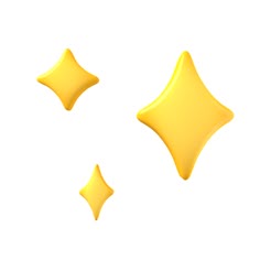 three yellow square shapes on a white background