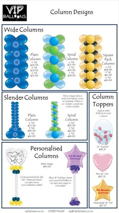 the different types of balloons are shown in this diagram, and each balloon has its own name