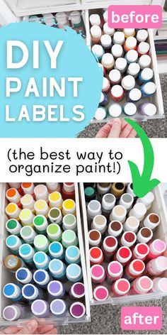 DIY paint labels to organize paint