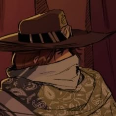 a man with a hat and scarf wrapped around his neck