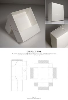 the instructions for an empty display box are shown in three different views, including one showing the inside and outside