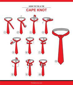 How To Tie A Cloak, How To Tie A Cape Knot, Cape Tie, Cape Knot Tie, Windsor Tie Knot Tutorial, How Long Should A Tie Be, Tiring A Tie, How To Tie A Tie For School, Double Knot Tie Diagram