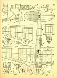 an old blueprint drawing of a plane