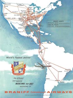 an airplane flying over the ocean on top of a map with lines going through it