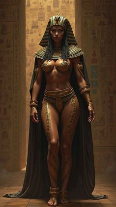 an egyptian woman in a costume and headpiece