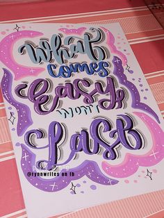 a poster with some type of lettering on it