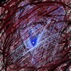 an abstract photo with red and white lines in the shape of a heart