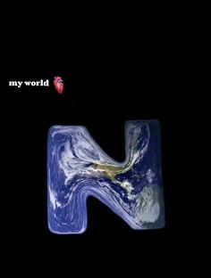 the letter n is made up of an image of earth