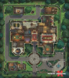 an overhead view of a house with lots of rooms