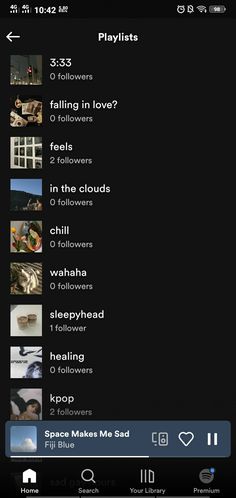 an iphone screen showing the music player's playlist and other things on it