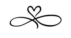 an infinite love symbol is shown in black and white