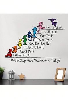 a wall decal with children's drawings on it that says, i will do it