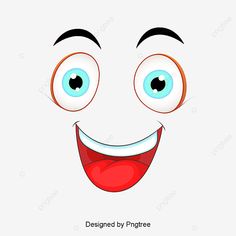 a smiling face with blue eyes and red tongue, cartoon, character png and psd