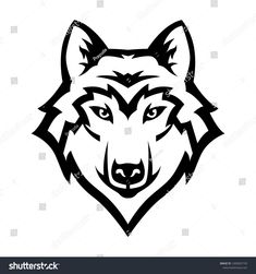 the head of a wolf on a white background
