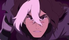 an anime character with white hair and purple eyes looks at the camera while holding his hands behind his head