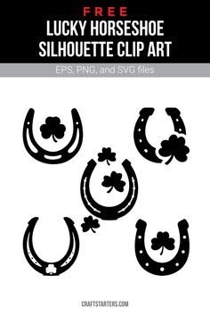 lucky horseshoes and clover clip art for st patrick's day crafting projects