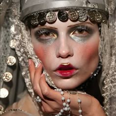 Porcelain Doll Makeup Pat Mcgrath, 1920s Editorial Makeup, Baroque Makeup, Galliano Makeup, John Galliano Makeup, Galliano Dior Makeup, Baroque Inspired Makeup, Catholic Makeup, Pat Mcgrath Editorial