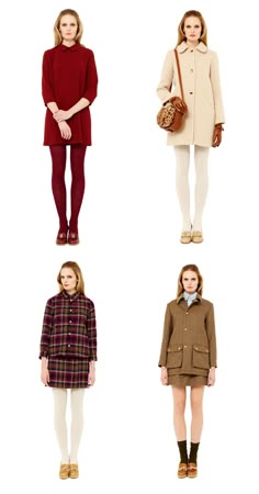 60s Autumn Fashion, 1960s Fall Outfits, 60s Winter Coat, Wes Anderson Clothing Style, Wes Anderson Outfits Women, Wes Anderson Style Outfits, Colored Tights Outfit 60s, White Dress Brown Tights, 60s Wool Coat